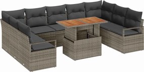 vidaXL Kerti Kanapé Szett párnával párnával 10 pcs Szürke és Barna