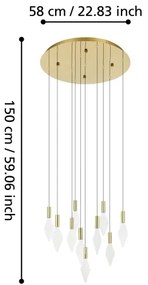Eglo 390359-LED Dimmelhető csillár zsinóron MIRADOR 10xLED/3W/230V átm. 58cm arany