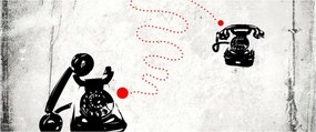 Kép - Telefon rajza Banksy stílusában (120x50 cm)