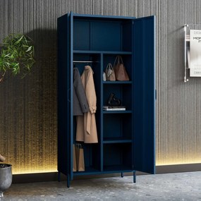 Gardróbszekrény FLAVIO, 800 x 1850 x 450 mm, Modern: sötétkék