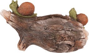 Csigák fatönkön virágtartó, magnézium