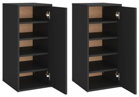 2 db fekete forgácslap cipősszekrény 32 x 35 x 70 cm