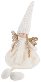 Angyal figura - lógólábú karácsonyi figura - 47 cm - fehér