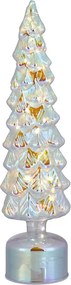 XMAS világító-forgó dekorfenyő LED fénnyel, ezüst 39 cm