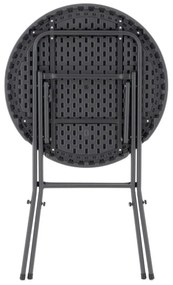 GARTHEN Kerti asztal kerek rattan 110 cm szürke