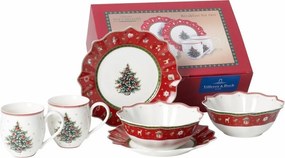 Karácsonyi reggeliző készlet 2 személy részére, piros, Toy's Delight, 6 db. - Villeroy & Boch
