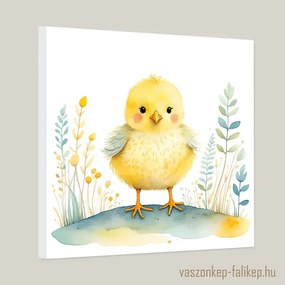 Aranyos kiscsibe illusztráció akvarell – Prémium falikép gyerekszobába 40x40cm
