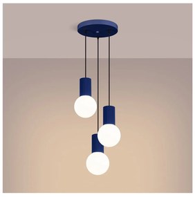Sötétkék függőlámpa üveg búrával ø 25 cm Orbital – Sollux