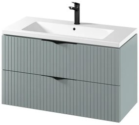 Cersanit S801-546 - Falra szerelhető fürdőszobai szekrény mosdóval TIRSO 100x45 cm mentazöld