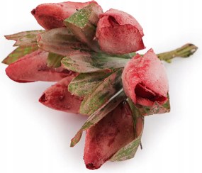 Virágos tulipán anyag 3db-os vintage piros dekorációs tulipán