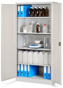 Set 4x fém iratszekrény JAN H, 900 x 1950 x 400 mm, Eco Design: fehér/ sonoma tölgy