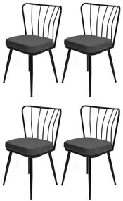 Yildiz Anthracite and Black étkezőszék szett, 4 db, 4 db