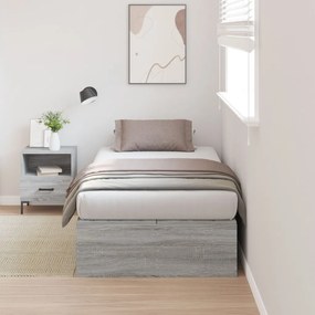 Ágykeret tárolóval Szürke sonoma 100 x 200 cm Faanyag