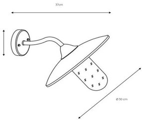 Lucide 11870/01/97 - Kültéri fali lámpa ARUBA 1xE27/60W/230V