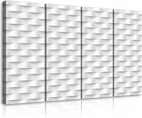 Vászonkép 120x80 3D hatás geometrikus minta minimalizmus absztrakt fehér ezüst