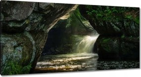 Vászonkép 115x55 Hegyek Sziklák Vízesés