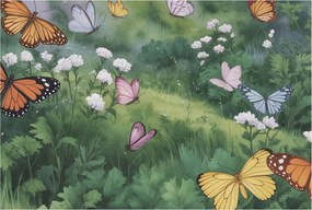 Dekoratív fotótapéta falra Könnyű összeszerelés Pillangók a réten 104x70 Ragasztó