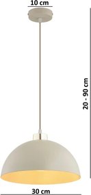 Brilagi - Kábelcsillár MOON 1xE27/60W/230V Ø 30 cm bézs/arany