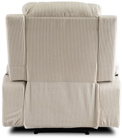 Elektromosan Vezérelhető Masszázsfunkciós Relaxfotel Bézs Kordbársony Kárpittal. BOX 2