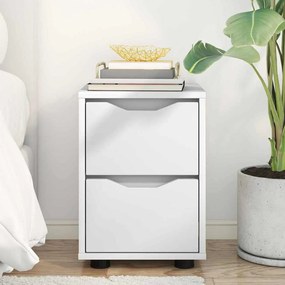 vidaXL Éjjeli asztal fiókkal Fehér 30,5 x 30 x 43 cm Faanyag