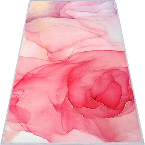 Konyhaszőnyeg 80x160 Nappaliba Modern Rózsaszín Gumírozott Járdaszőnyeg