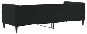 fekete bársony kanapéágy 80 x 200 cm
