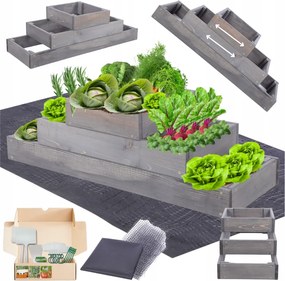 Lépcsőzetes láda állítható impregnált zöldséges magasított 27x90x30