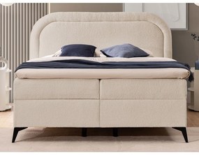 Bézs ágyneműtartós boxspring ágy 140x200 cm Ornes – Ropez