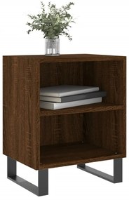 2 db barna tölgyszínű szerelt fa éjjeliszekrény 40x30x50 cm