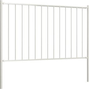 vidaXL fehér porszórt acél kerítéspanel oszlopokkal 1,7 x 1 m