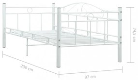 fehér fém kanapéágy-keret 90 x 200 cm