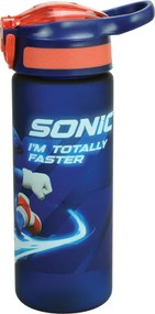 Sonic a sündisznó Totally Faster műanyag matt szívószálas kulacs 600 ml