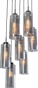 Art Deco lógólámpa fekete füstüveggel 7 lámpás - Laura
