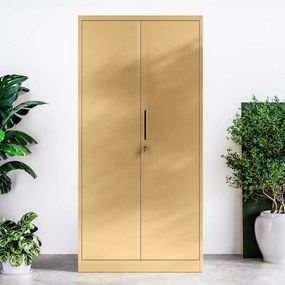 Zárható irodai szekrény JAN, 900 x 1850 x 400 mm, Fresh Style: bézs