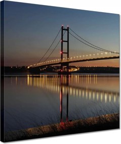 Vászonkép 30x30 Kivilágított híd éjszaka