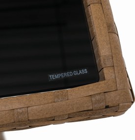 Kerti rattan szett, szürkésbarna/világosbarna, SAGIR