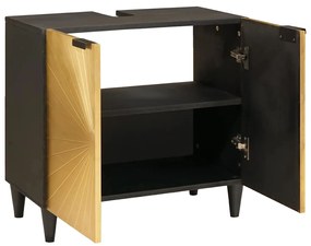 Mosdókagyló szekrény polcokkal Fekete és Arany 62 x 33 x 58 cm