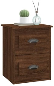 2db barna tölgyszínű falra szerelhető éjjeliszekrény 41,5x36x53