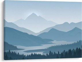 Kép - a hegyek grafikája (70x50 cm)