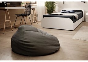 Fehér-sötétszürke kárpitozott-forgácslemez ágyneműtartós egyszemélyes ágy matraccal 80x190 cm Parys – ELTAP