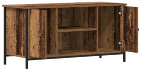 TV Szekrény Régi Fa 100x40x50 cm Műanyag Fa és Acél