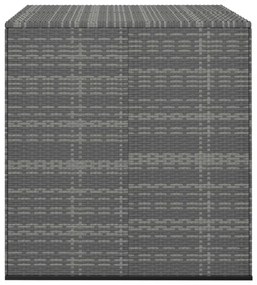 szürke polyrattan kerti párnatartó doboz 100 x 97,5 x 104 cm