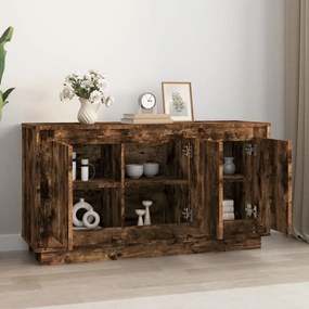 füstös tölgy színű szerelt fa tálalószekrény 102x35x55 cm