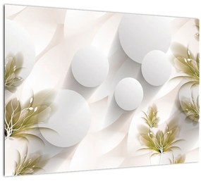 Kép - 3D körök virágokkal (70x50 cm)