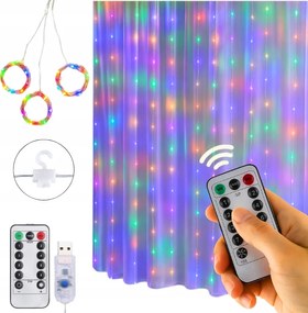 Fényfüggöny ablakra 300 led 3x3 karácsonyi fényfüzér karácsonyfa girland