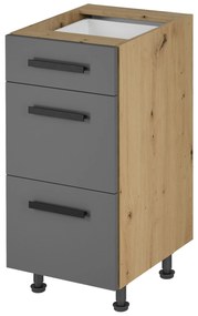 Alsó konyhaszekrény D40S3 Langari (artisan tölgy + matt szürke). 1016895
