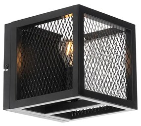 Ipari fali lámpa fekete ráccsal - Cage