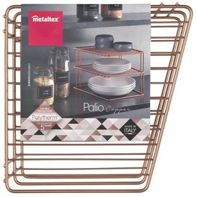 Rézszínű acél kiegészítő polc 25x25 cm Palio – Metaltex