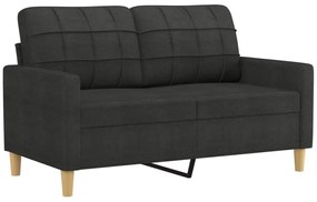 kétszemélyes fekete szövetkanapé 120 cm