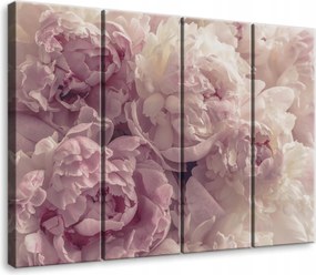 Vászonkép Virágok Bazsarózsa Fal 4 Részes Hálószoba Nappali 120x100